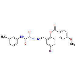 4-Bromo-2-[(E)-({[(3-methylphenyl)amino](oxo)acetyl}hydrazono)methyl]phenyl 4-methoxybenzoate Structure