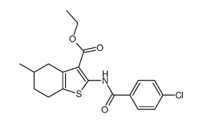 ethyl 2-[(4-chlorobenzoyl)amino]-5-methyl-4,5,6,7-tetrahydro-1-benzothiophene-3-carboxylate Structure