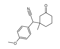 p-methoxyphenyl-1' cyano-1' dimethyl-3,3 cyclohexanone Structure