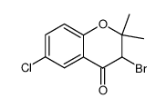 3-bromo-6-chloro-2,2-dimethylchroman-4-one结构式