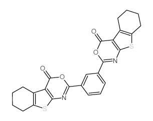 2-[3-(4-oxo-5,6,7,8-tetrahydro-[1]benzothiolo[2,3-d][1,3]oxazin-2-yl)phenyl]-5,6,7,8-tetrahydro-[1]benzothiolo[2,3-d][1,3]oxazin-4-one结构式