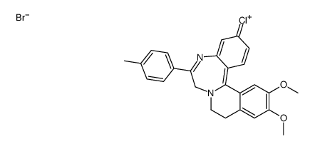 7H-Isoquino(2,1-d)(1,4)benzodiazepin-8-ium, 9,10-dihydro-3-chloro-12,1 3-dimethoxy-6-(p-tolyl)-, bromide Structure