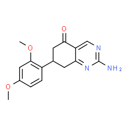 2-Amino-7-(2,4-dimethoxyphenyl)-7,8-dihydroquinazolin-5(6H)-one结构式