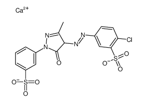 calcium 2-chloro-5-[[4,5-dihydro-3-methyl-5-oxo-1-(3-sulphonatophenyl)-1H-pyrazol-4-yl]azo]benzenesulphonate结构式