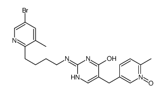 4(1H)-Pyrimidinone, 2-((4-(5-bromo-3-methyl-2-pyridinyl)butyl)amino)-5-((6-methyl-3-pyridinyl)methyl)-结构式