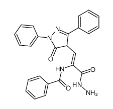 2-benzamido-3-(4,5-dihydro-3-phenyl-5-oxo-1-phenyl-1H-pyrazol-4-yl)acrylic acid hydrazide Structure