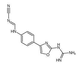 N-cyano-N'-[4-[2-(diaminomethylideneamino)-1,3-oxazol-4-yl]phenyl]methanimidamide结构式