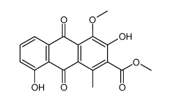 3,8-Dihydroxy-4-methoxy-1-methylanthra-9,10-quinone-2-carboxylic acid methyl ester Structure