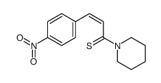 3-(4-nitrophenyl)-1-piperidin-1-ylprop-2-ene-1-thione结构式