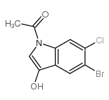 N-ACETYL-5-BROMO-6-CHLORO-3-HYDROXYINDOLE结构式