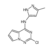2-chloro-N-(3-methyl-1H-pyrazol-5-yl)pyrrolo[1,2-f][1,2,4]triazin-4-amine结构式