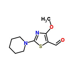 4-Methoxy-2-(1-piperidinyl)-1,3-thiazole-5-carbaldehyde structure