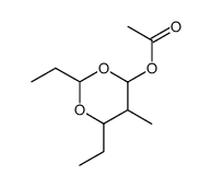 m-Dioxan-4-ol, 2,6-diethyl-5-methyl-, acetate structure