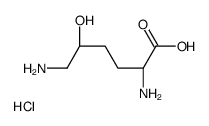 (2S,5S)-2,6-diamino-5-hydroxyhexanoic acid,hydrochloride Structure