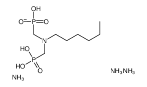 triammonium hydrogen [(hexylimino)bis(methylene)]diphosphonate结构式