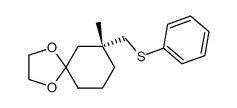 (R)-7-methyl-7-((phenylthio)methyl)-1,4-dioxaspiro[4.5]decane结构式
