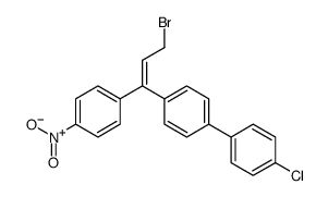 (E)-4-[3-bromo-1-(4-nitrophenyl)-1-propenyl]-4'-chloro-1,1'-biphenyl Structure