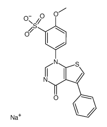Sodium; 2-methoxy-5-(4-oxo-5-phenyl-4H-thieno[2,3-d]pyrimidin-1-yl)-benzenesulfonate Structure