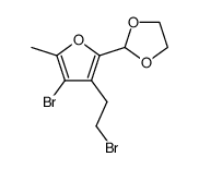 2-<4-Brom-3-(2-bromethyl)-5-methyl-2-furyl>-1,3-dioxolan结构式