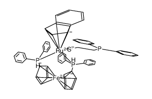 [(η5-indenyl)Ru(1,1'-bis(diphenylphosphanyl)ferrocene)(SCH2Ch2PPh2)] Structure