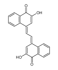 3,3'-dihydroxy-4H,4'H-4,4'-ethanediylidene-bis-naphthalen-1-one结构式