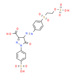 4,5-dihydro-5-oxo-4-[[4-[[2-(sulphooxy)ethyl]sulphonyl]phenyl]azo]-1-(4-sulphophenyl)-1H-pyrazole-3-carboxylic acid Structure