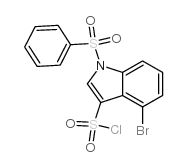 4-BROMO-1-PHENYLSULFONYL-3-CHLOROSULFONYLINDOL structure