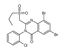 6,8-dibromo-3-(2-chlorophenyl)-2-(propylsulfonylmethyl)quinazolin-4-one结构式