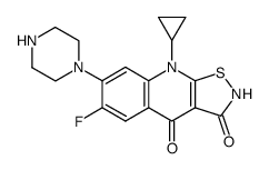 6-Fluoro-7-(piperazin-1-yl)-9-cyclopropylisothiazolo[5,4-b]quinoline-3,4(2H,9H)-dione结构式