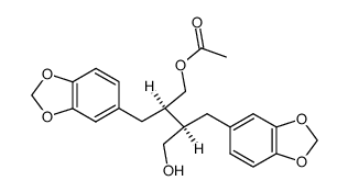 threo-(-)-2,3-bis(3',4'-methylenedioxybenzyl)-1,4-butanediol monoacetate结构式