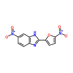 5-Nitro-2-(5-nitro-2-furyl)-1H-benzimidazole结构式