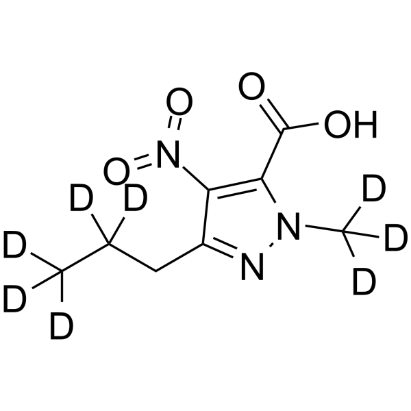 1-Methyl-4-nitro-3-propyl-1H-pyrazole-5-carboxylic acid-d8结构式