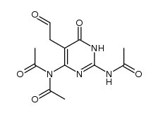 2-(2-acetylamino-4-diacetylamino-1,6-dihydro-6-oxo-5-pyrimidinyl)acetaldehyde Structure