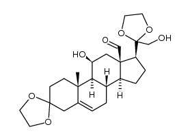 3,3,20,20-bis-ethanediyldioxy-11β,21-dihydroxy-pregn-5-en-18-al Structure