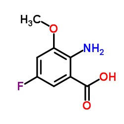 2-氨基-5-氟-3-甲氧基-苯甲酸结构式