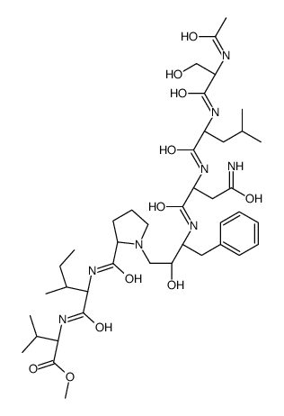 N-acetylseryl-leucyl-asparaginyl(phenylalanyl-hydroxyethylamino-prolyl)isoleucyl-valyl methyl ester structure