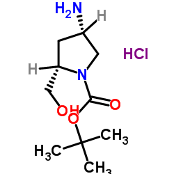 (2S, 4S)-tert-Butyl 4-amino-2-(hydroxymethyl)pyrrolidine-1-carboxylate hydrochloride Structure