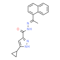 (E)-3-cyclopropyl-N-(1-(naphthalen-1-yl)ethylidene)-1H-pyrazole-5-carbohydrazide结构式