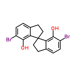 (R)-6,6'-二溴-2,2',3,3'-四氢-1,1'-螺双[茚]-7,7'-二醇结构式