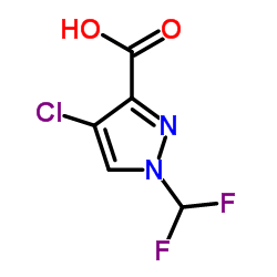 4-氯-1-(二氟甲基)-1H-吡唑-3-羧酸结构式