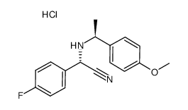 (S,S)-α-(4-fluorophenyl)-α-[1-(4-methoxyphenyl)ethylamino]acetonitrile hydrochloride Structure