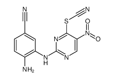 [2-(2-amino-5-cyanoanilino)-5-nitropyrimidin-4-yl] thiocyanate结构式