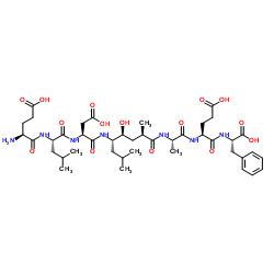 H-Glu-Leu-Asp-[(2R,4S,5S)-5-amino-4-hydroxy-2,7-dimethyl-octanoyl]-Ala-Glu-Phe-OH结构式