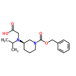 N-{(3R)-1-[(Benzyloxy)carbonyl]-3-piperidinyl}-N-isopropylglycine结构式