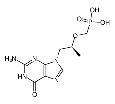 S-(((guanine-9-yl)propan-2-oxy)methyl)phosphonic acid结构式