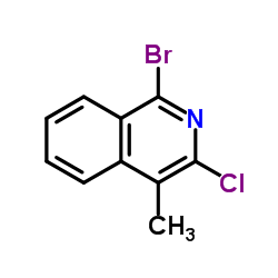 1-溴-3-氯-4-甲基异喹啉结构式