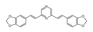 2,6-bis[2-(1,3-benzodioxol-5-yl)ethenyl]pyrazine结构式