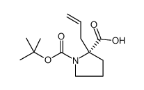 (R)-2-烯丙基-1-(叔丁氧基羰基)吡咯烷-2-羧酸结构式