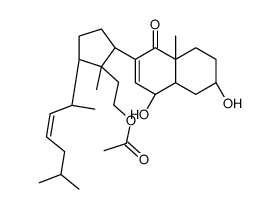 24-nor-9,11-seco-11-acetoxy-3,6-dihydroxycholest-7,22-dien-9-one structure