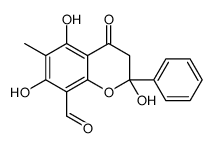 2,5,7-trihydroxy-6-methyl-4-oxo-2-phenyl-3H-chromene-8-carbaldehyde Structure